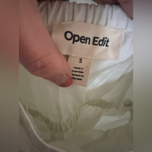 Open Edit Ivory Cotton Poplin Babydoll Top Size Small NWT - Picture 9 of 16